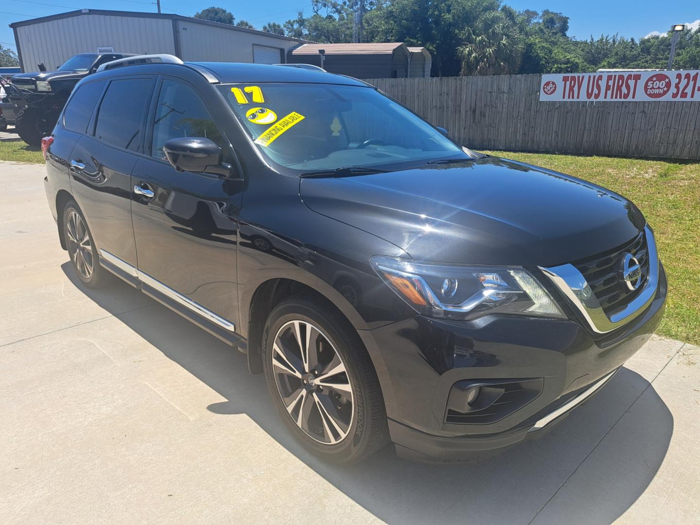 2017 Black /BLACK Nissan Pathfinder (5N1DR2MM2HC) , located at 1181 Aurora Rd, Melbourne, FL, 32935, (321) 241-1100, 28.132914, -80.639175 - Photo#2